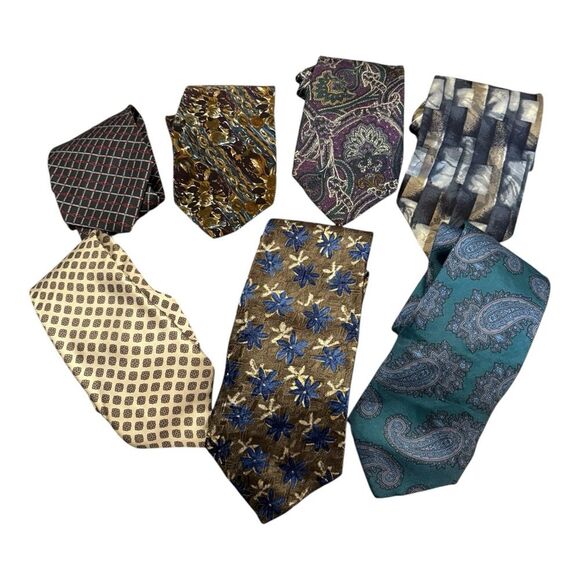 Vintage neck tie lot Principe Cellini Bert Pulitzer, silk made in USA and Italy - Picture 1 of 16
